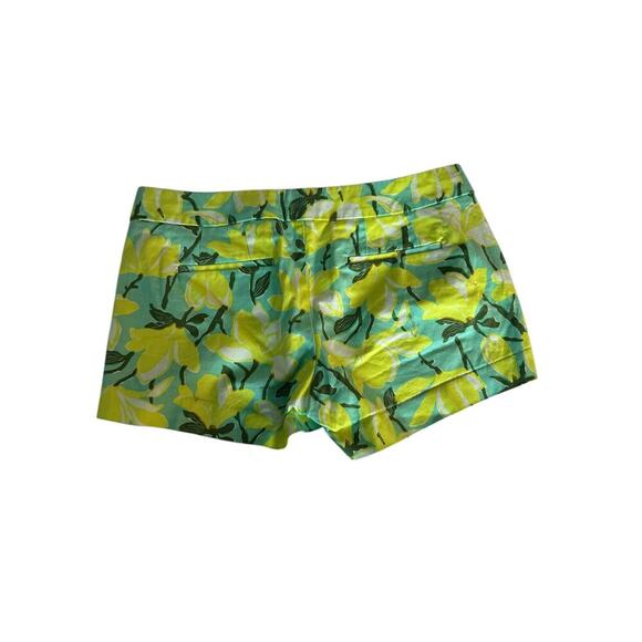 J.Crew Women's Yellow & Green Floral Print Stretch Chino Shorts Size 6 - Picture 2 of 4